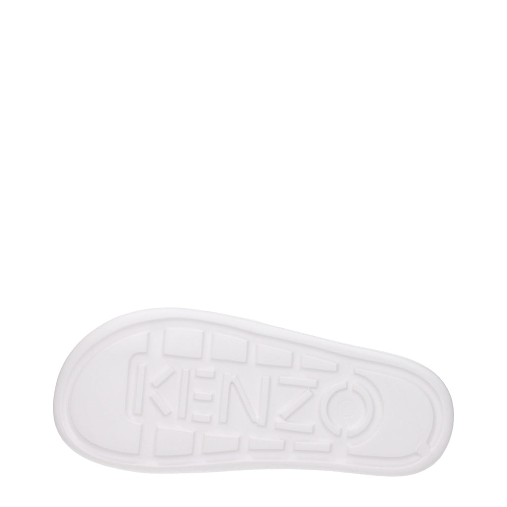 Kenzo White Cotton Slippers Sandals