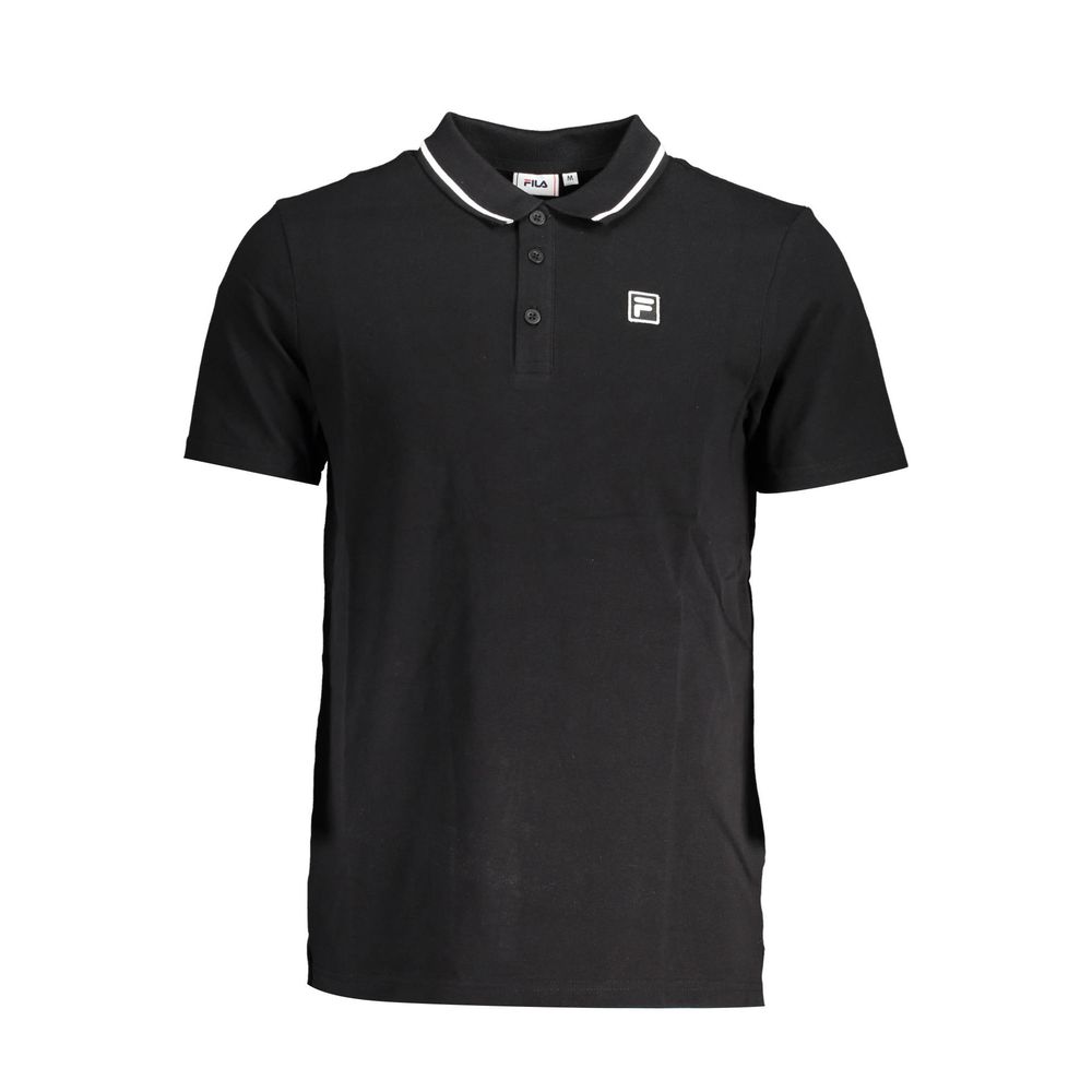 Polo Fila preto em algodão