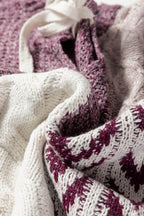 Purple Block Back Loose Fit Sweater