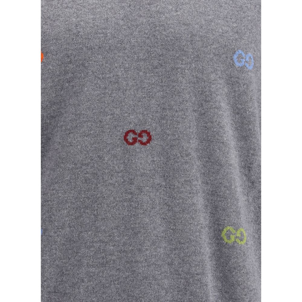 Gucci Mehrfarbiger Kaschmirpullover mit Logo