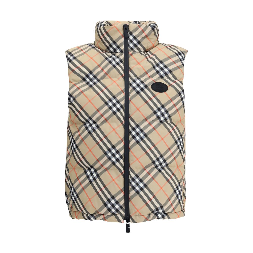 Burberry Check Weste Daunenjacke