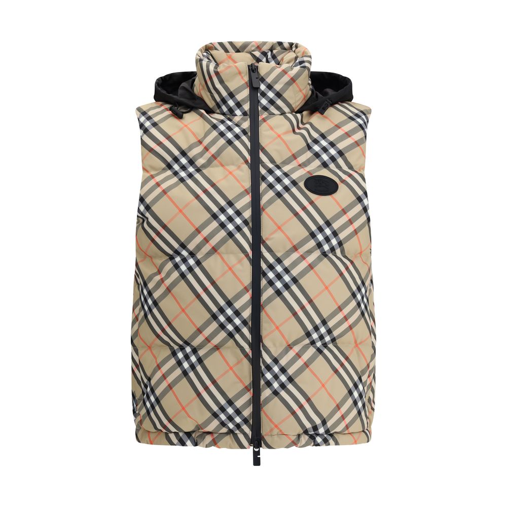 Burberry Check Weste Daunenjacke