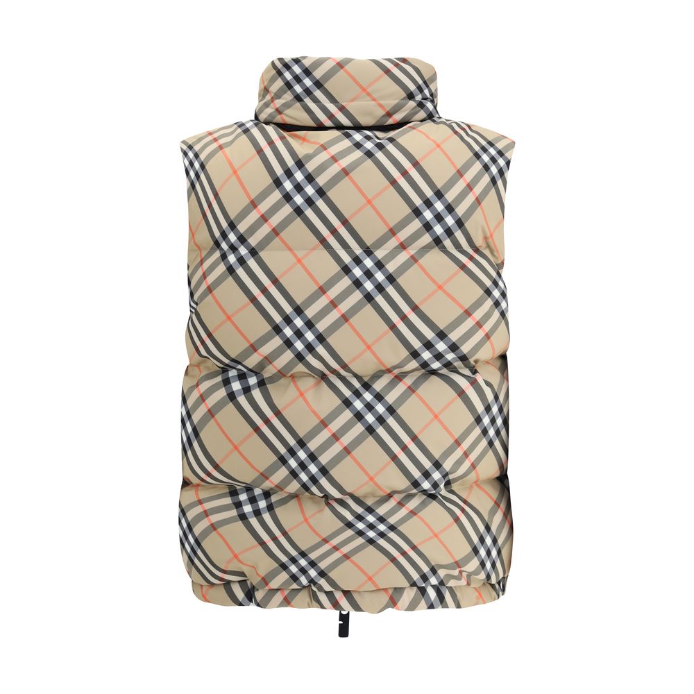 Burberry Check Weste Daunenjacke