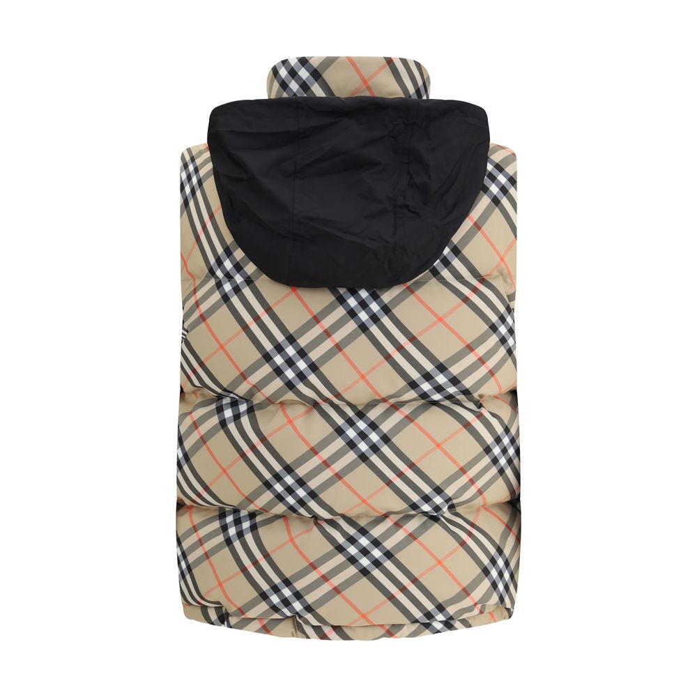Burberry Check Weste Daunenjacke