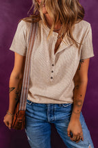 Kurzarm-Top in Haferflockenfarbe