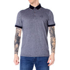 Polo Armani Exchange azul em algodão