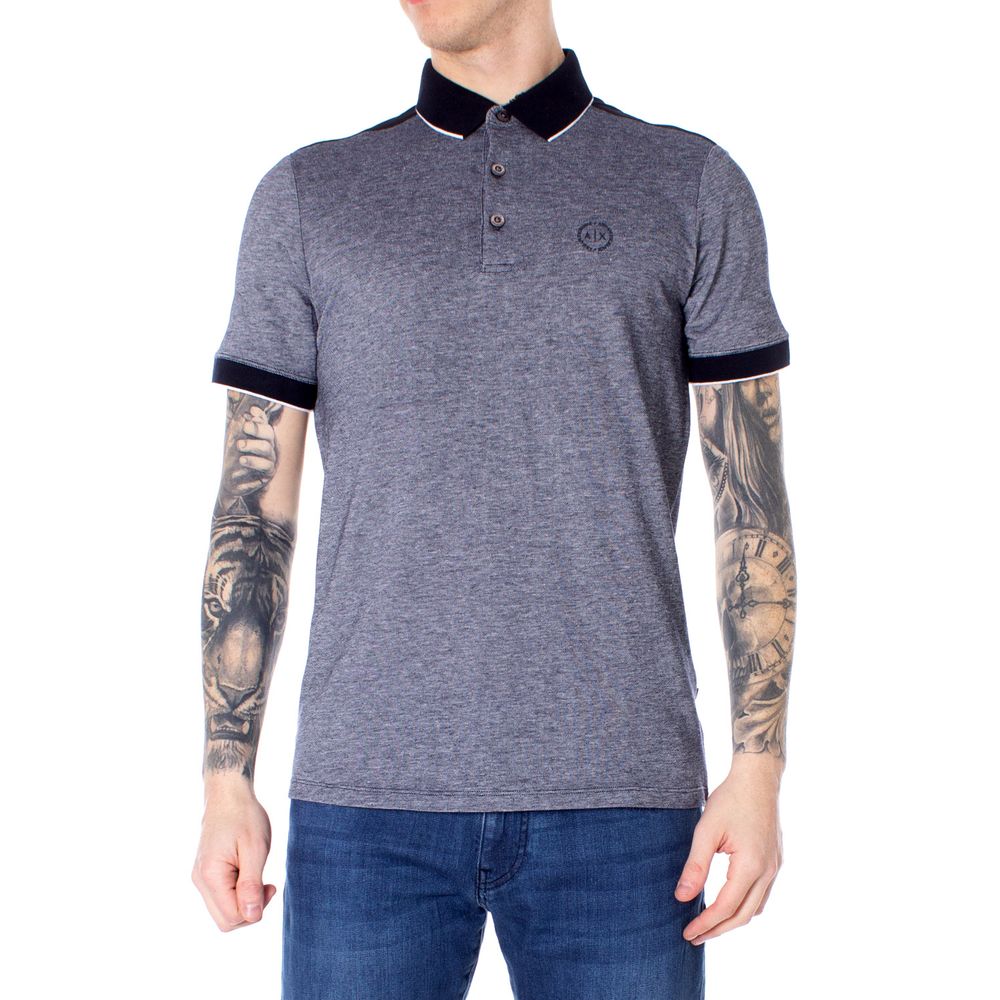 Polo Armani Exchange azul em algodão