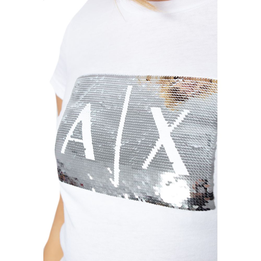 Armani Exchange Weißes Baumwoll-T-Shirt