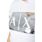 Armani Exchange Weißes Baumwoll-T-Shirt