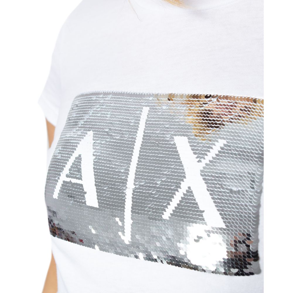 Armani Exchange Weißes Baumwoll-T-Shirt