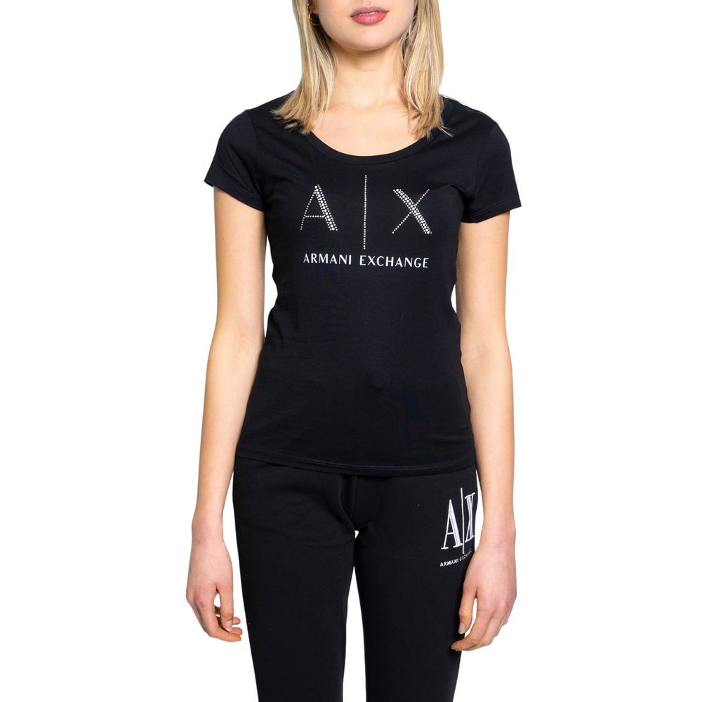 Schwarzes Baumwoll-T-Shirt von Armani Exchange