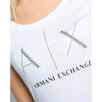 Armani Exchange Weißes Baumwoll-T-Shirt