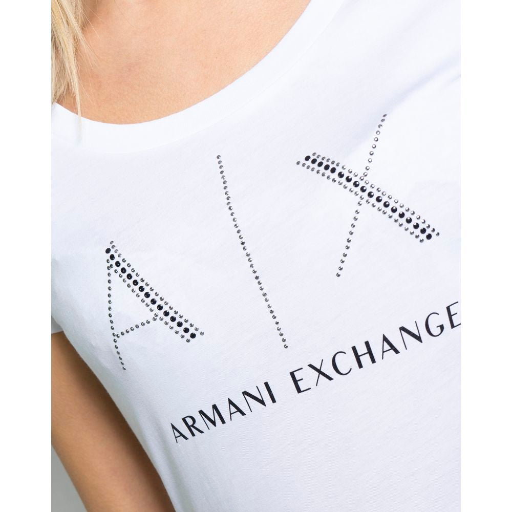 Armani Exchange Weißes Baumwoll-T-Shirt