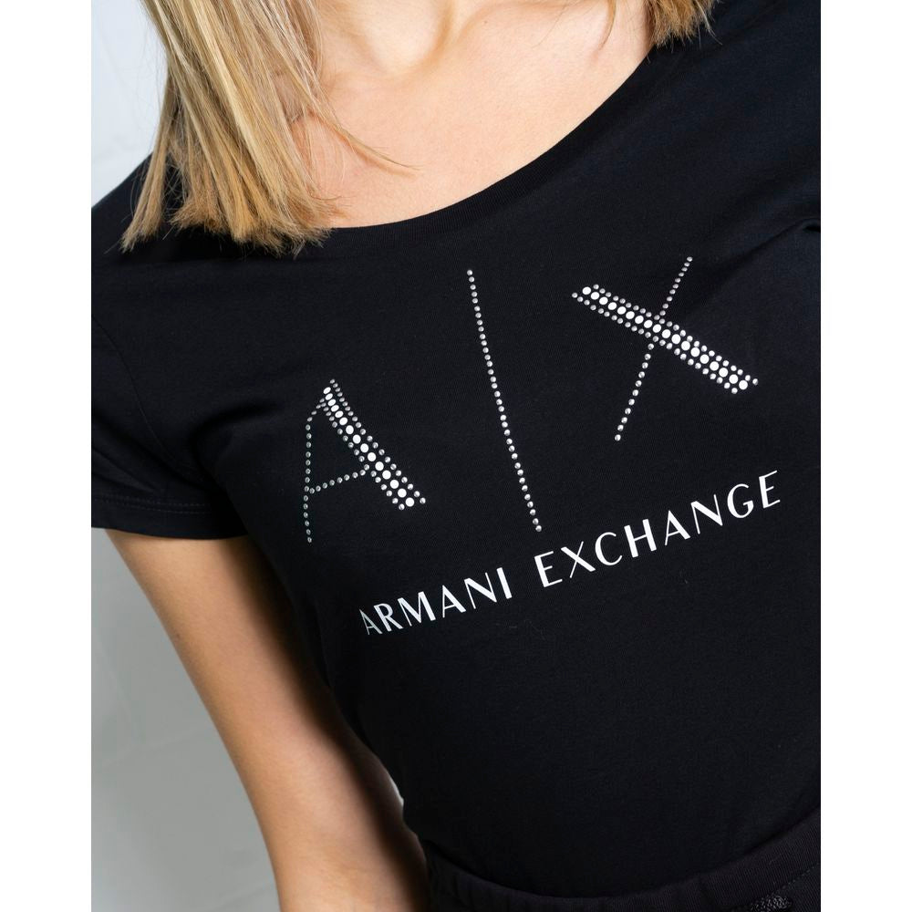 Schwarzes Baumwoll-T-Shirt von Armani Exchange