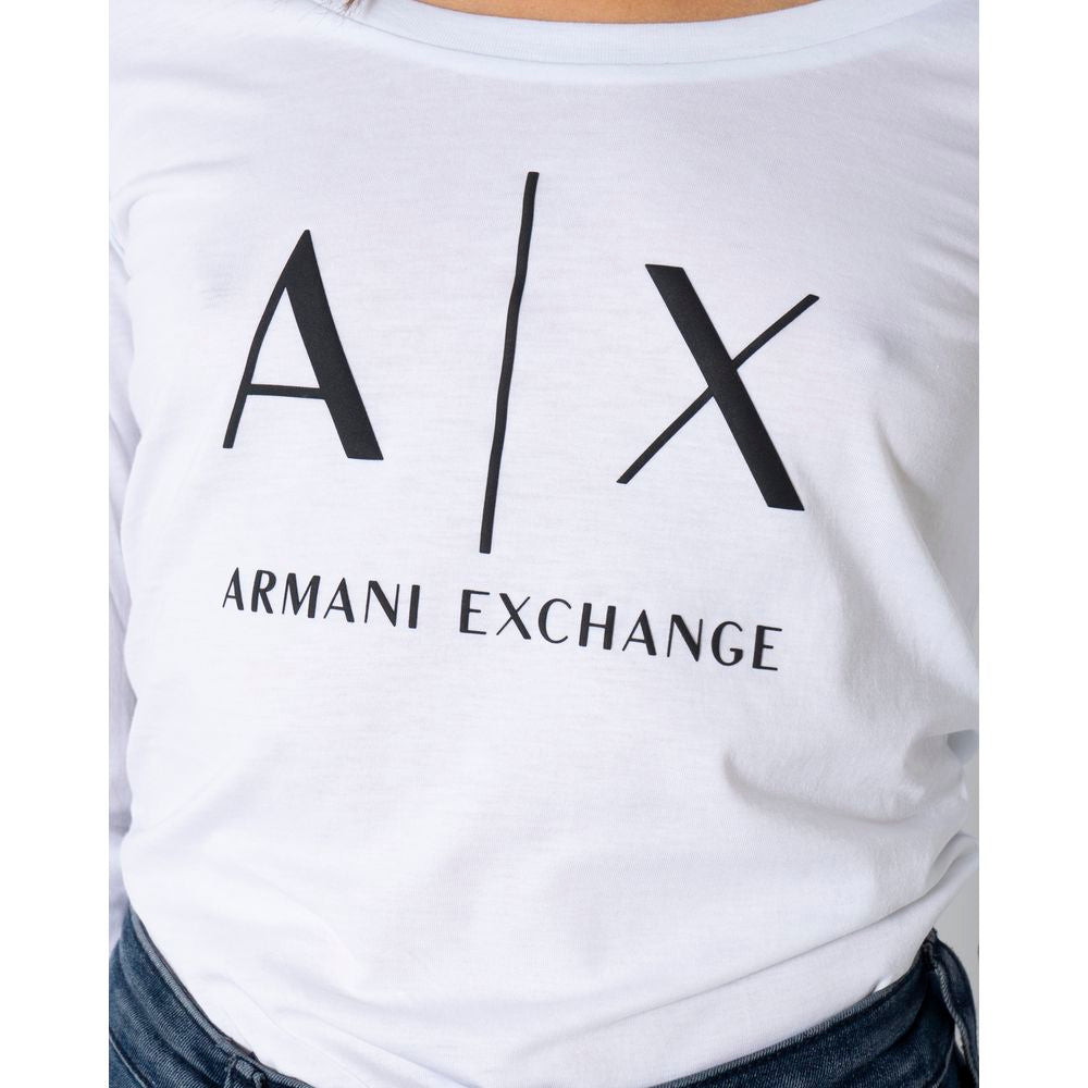 Armani Exchange Weißes Baumwoll-Langarmshirt