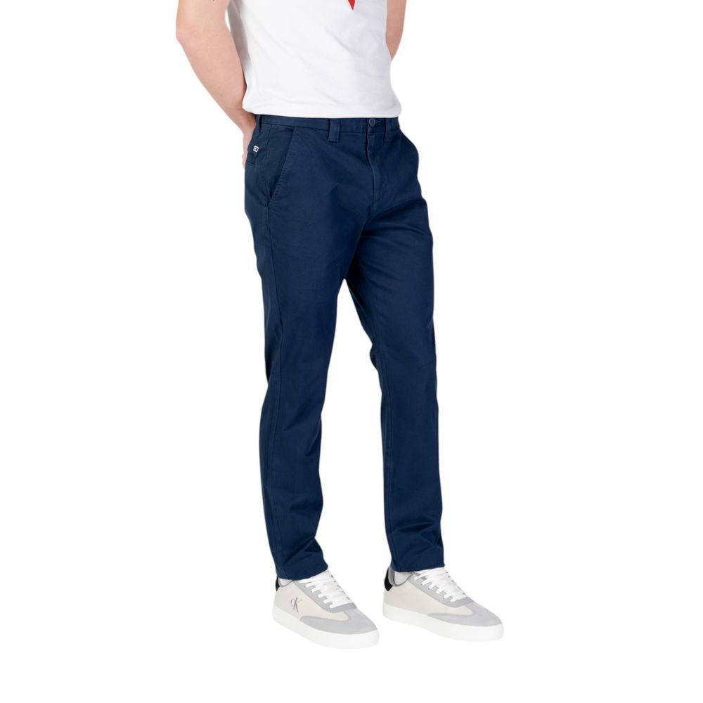 Tommy Hilfiger Jeans – Enge Baumwollhose in Blau