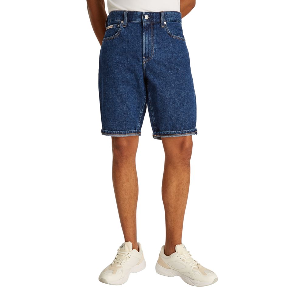 Bermudas de algodão azul da Calvin Klein Jeans