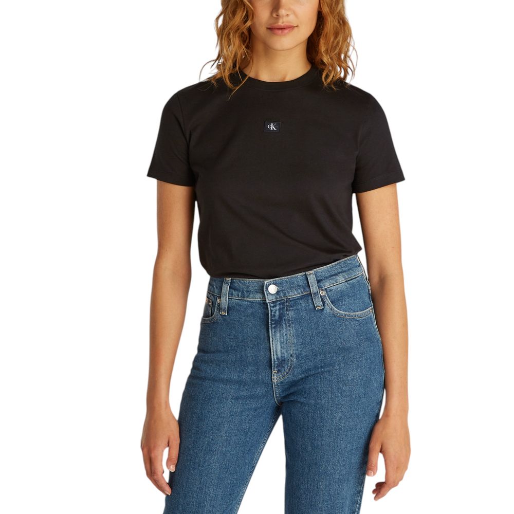 Schwarzes T-Shirt aus recycelter Baumwolle von Calvin Klein Jeans