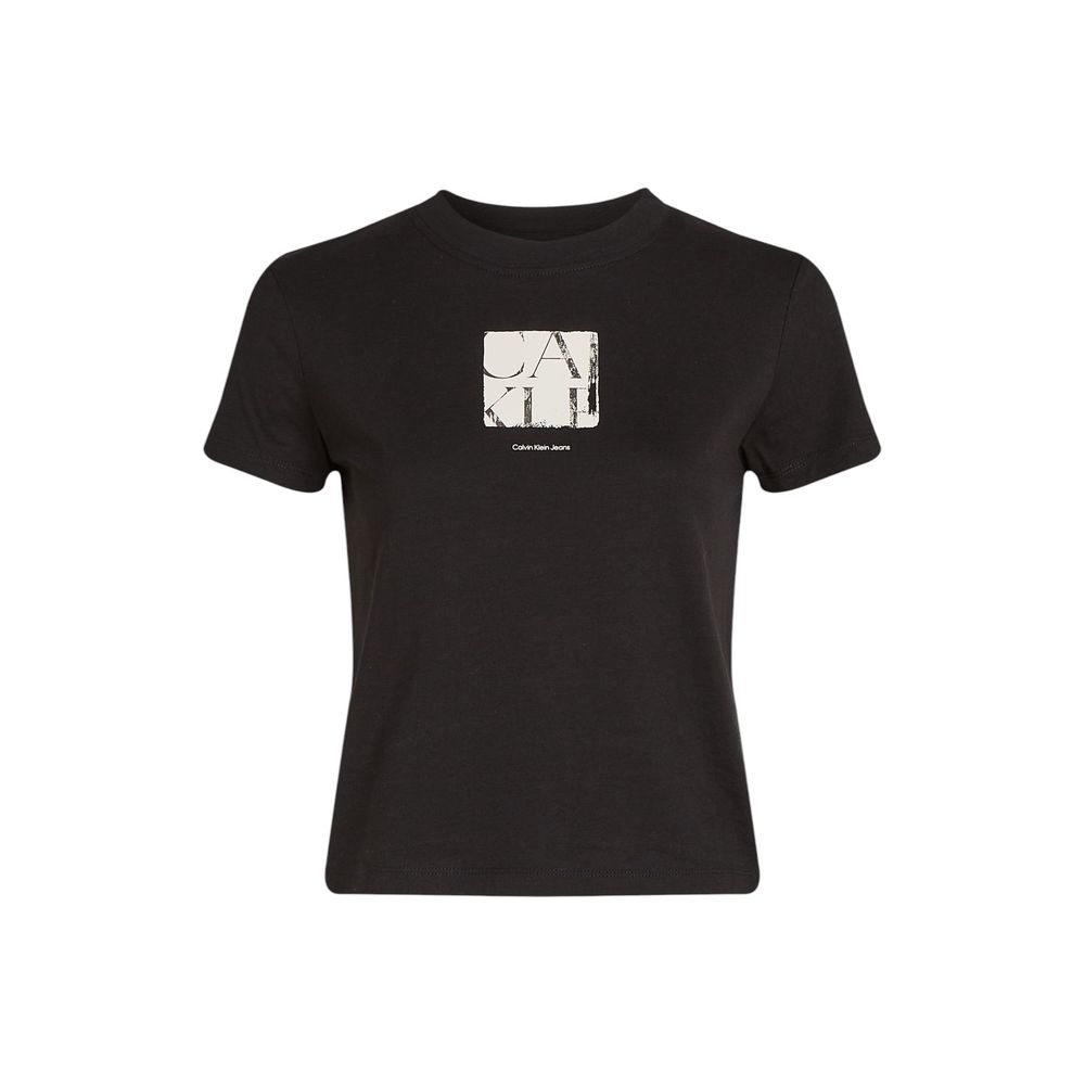 Schwarzes T-Shirt aus recycelter Baumwolle von Calvin Klein Jeans