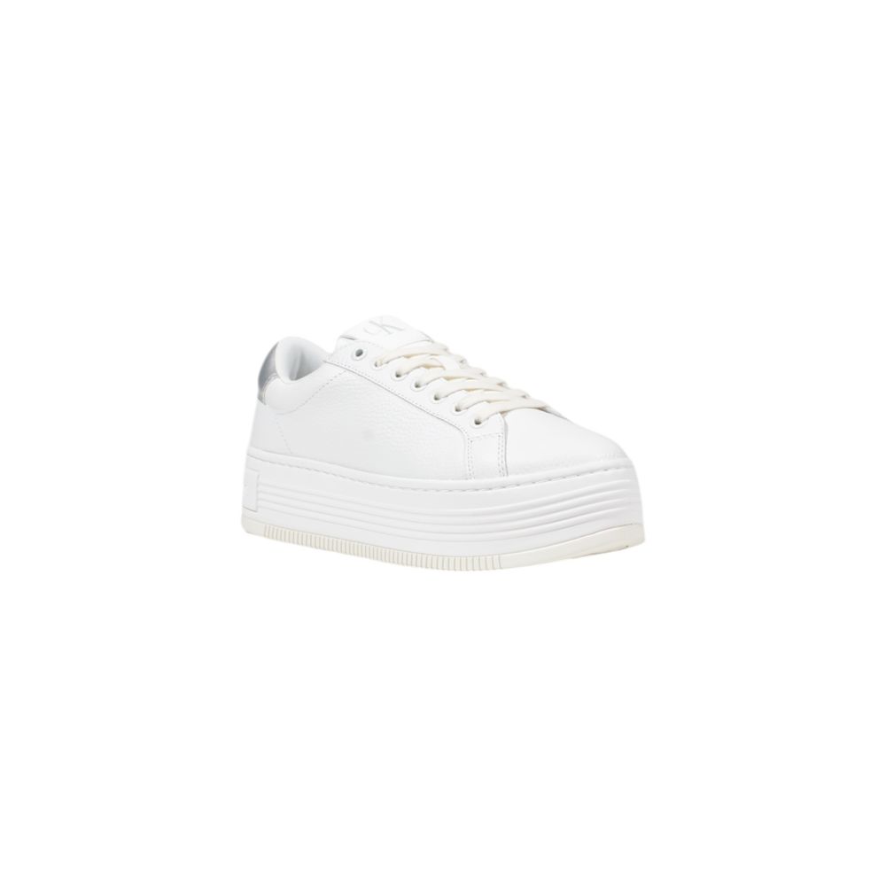 Calvin Klein Jeans Silberne Leder-Sneaker