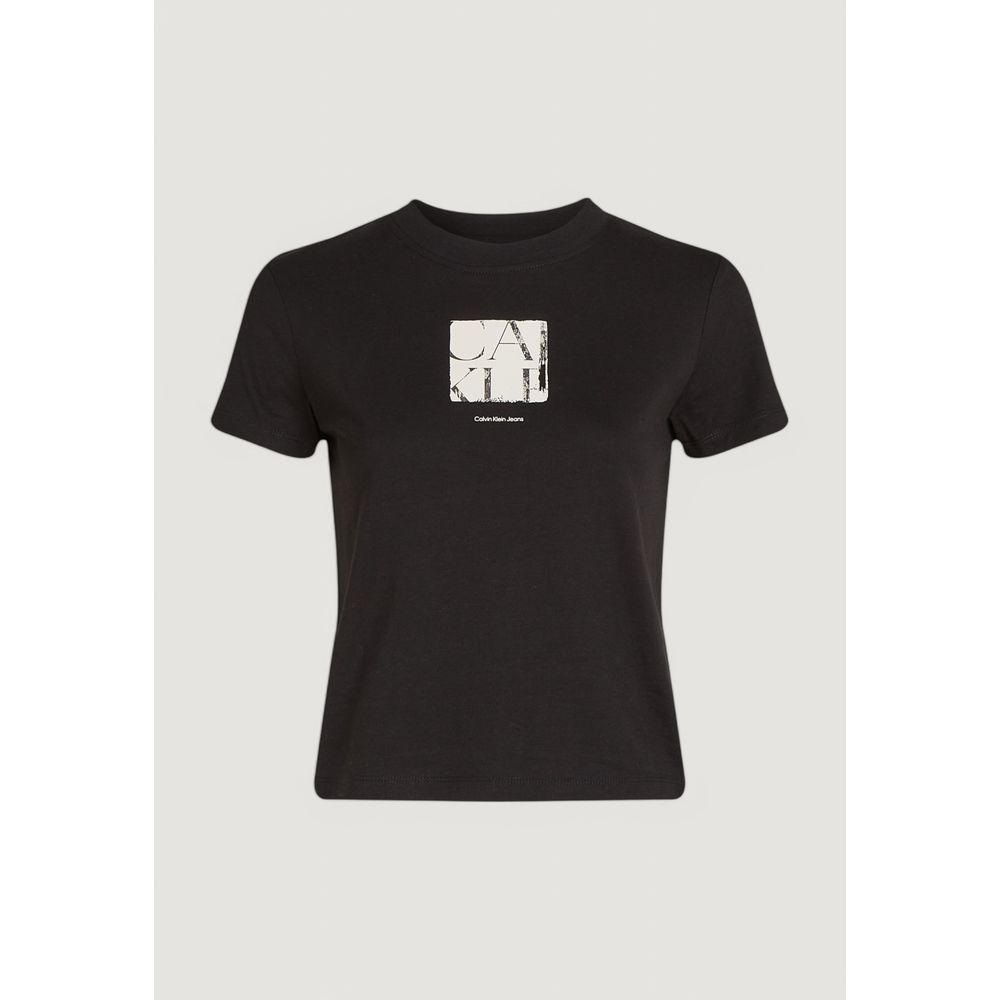 Schwarzes T-Shirt aus recycelter Baumwolle von Calvin Klein Jeans