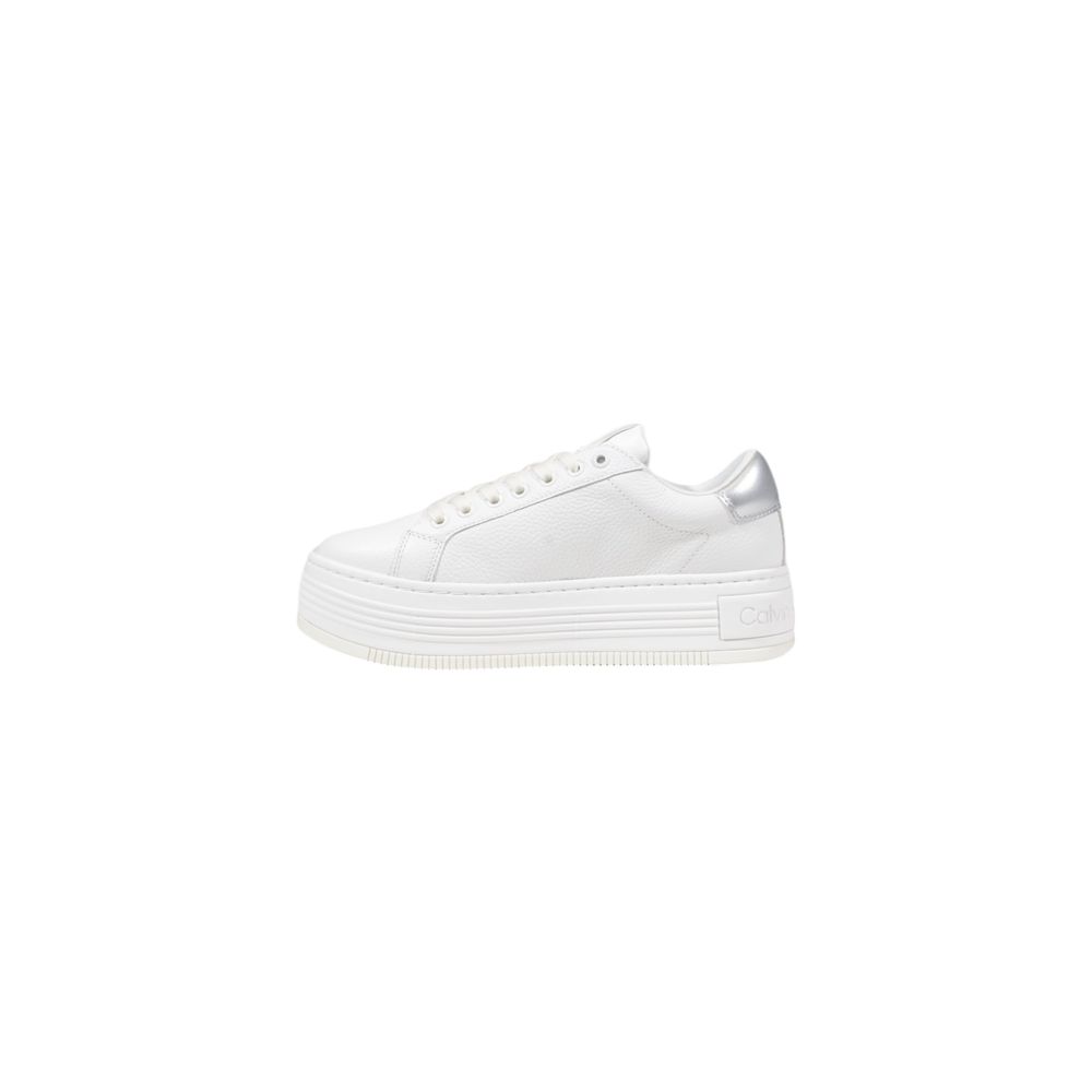 Calvin Klein Jeans Silberne Leder-Sneaker
