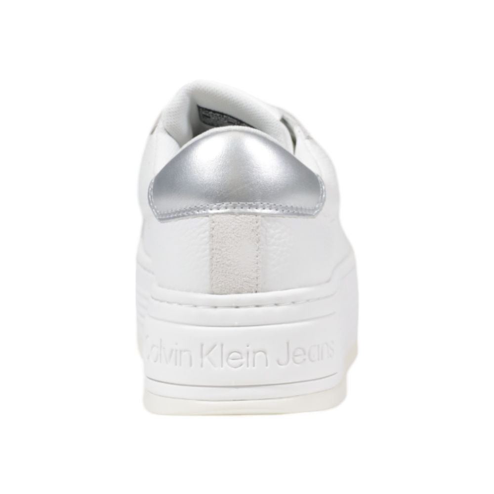 Calvin Klein Jeans Silberne Leder-Sneaker