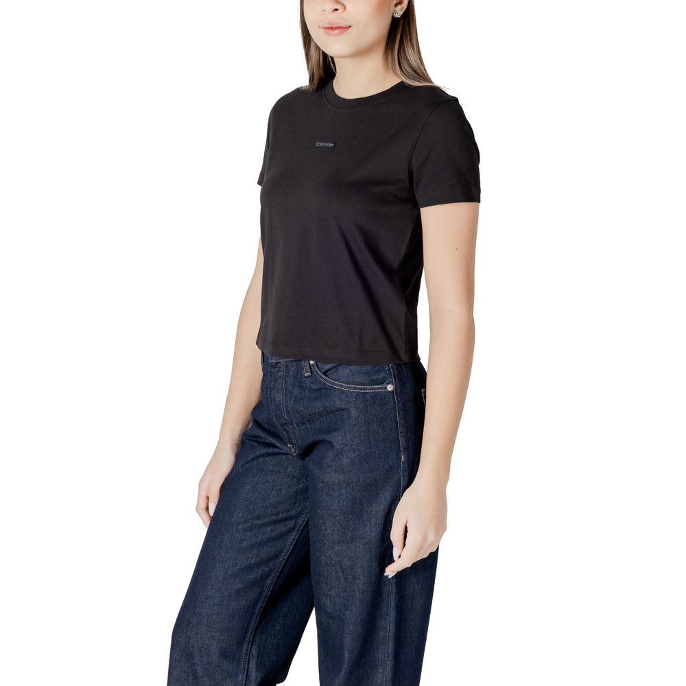 Schwarzes T-Shirt aus recycelter Baumwolle von Calvin Klein Jeans