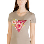 Guess grünes Baumwoll-T-Shirt
