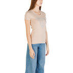 Guess beigefarbenes Baumwoll-T-Shirt
