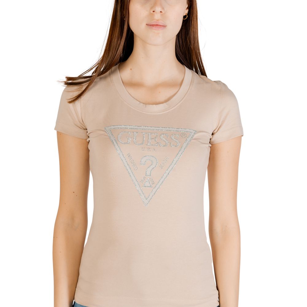 Guess beigefarbenes Baumwoll-T-Shirt