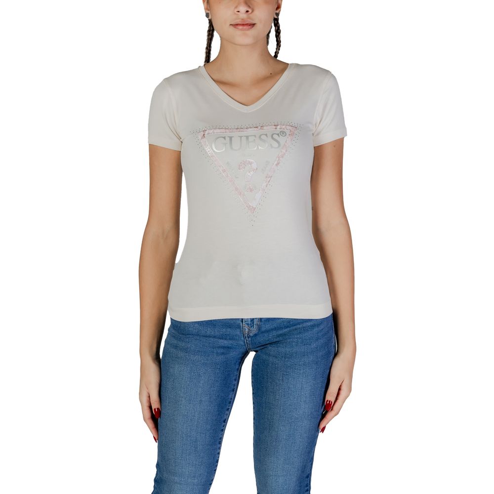 Guess cremefarbenes Baumwoll-T-Shirt