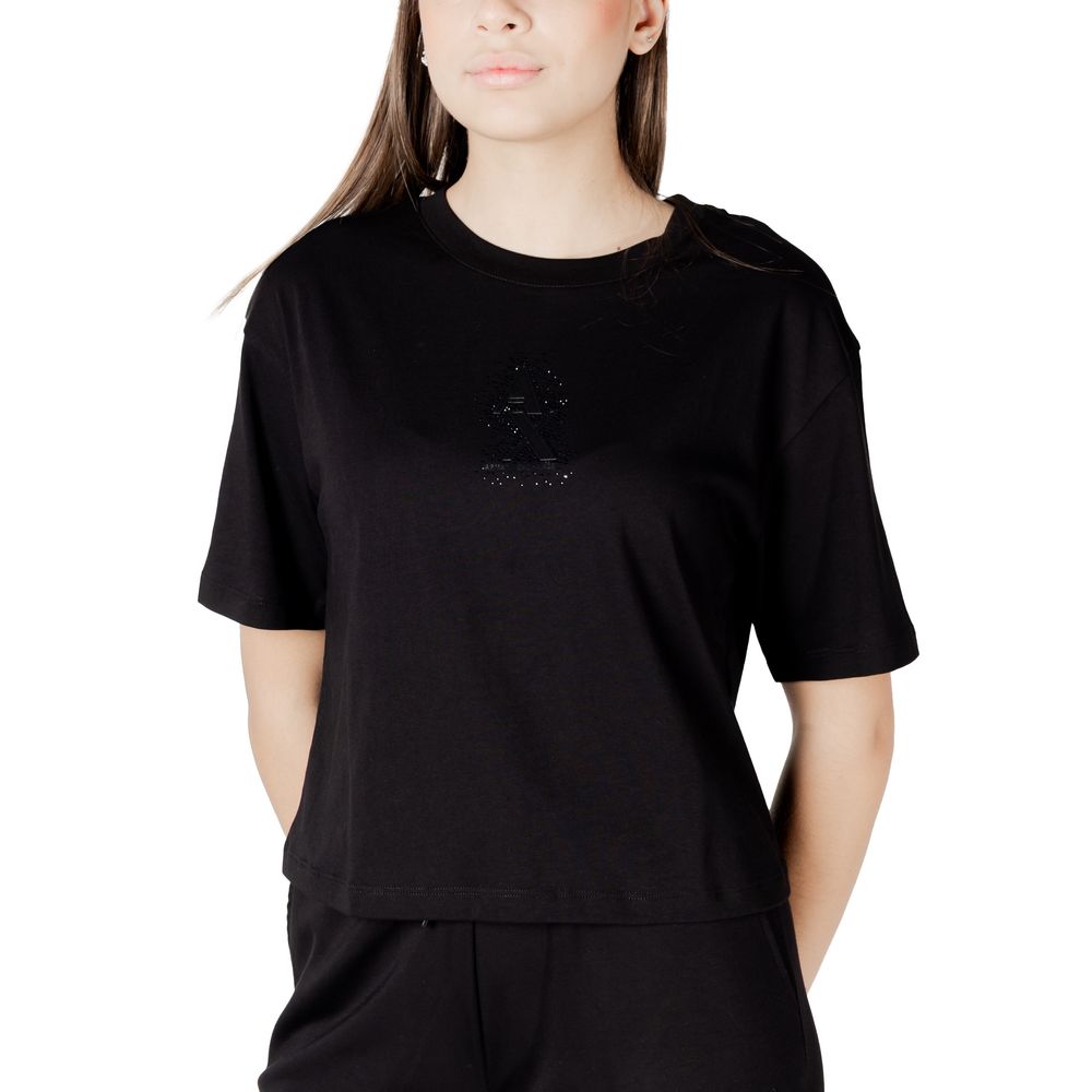 Schwarzes Baumwoll-T-Shirt von Armani Exchange
