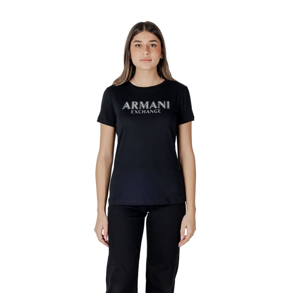 Schwarzes Baumwoll-T-Shirt von Armani Exchange