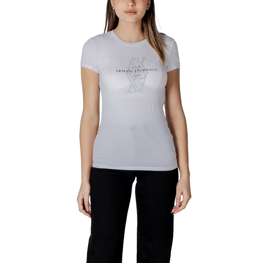 Armani Exchange Weißes Baumwoll-T-Shirt