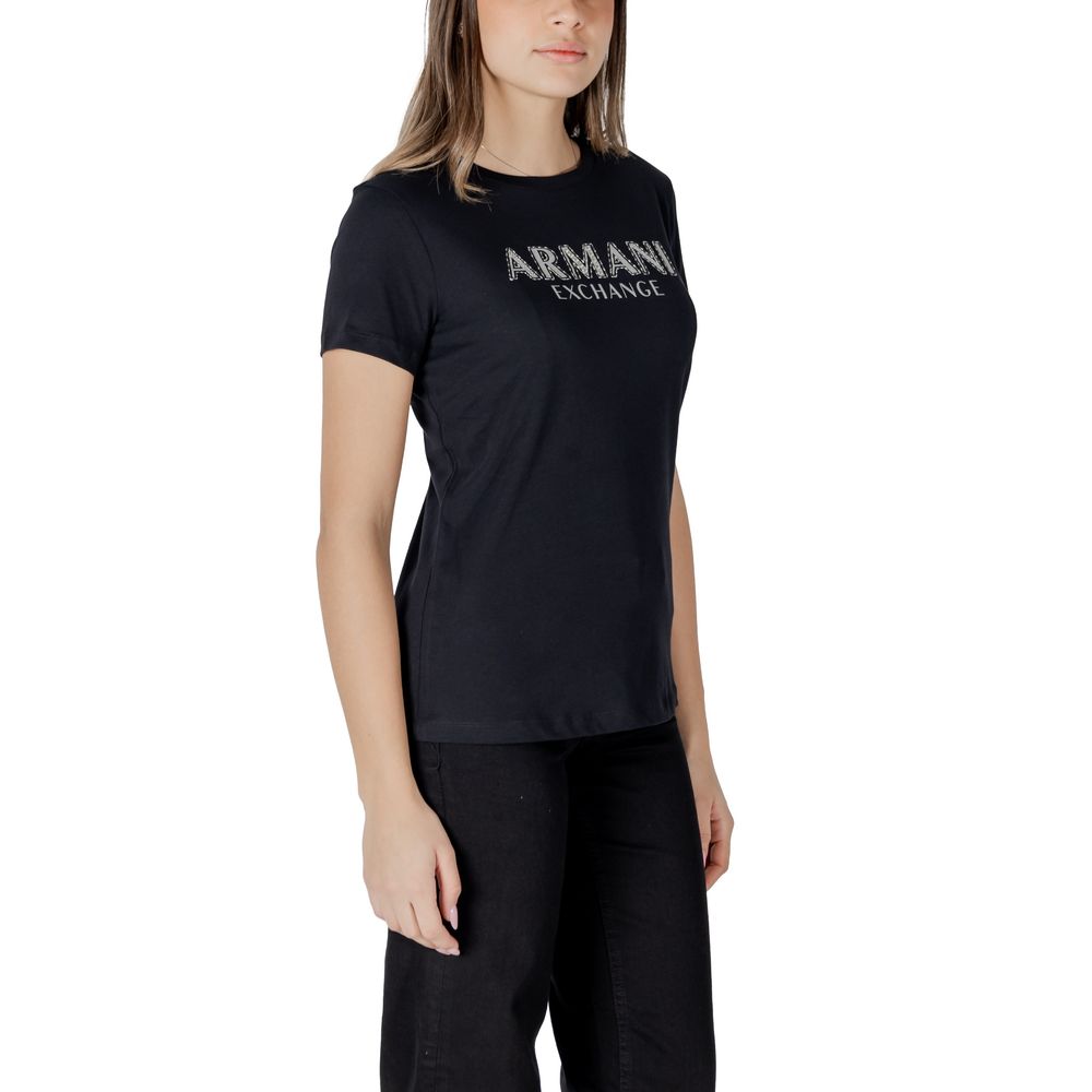 Schwarzes Baumwoll-T-Shirt von Armani Exchange