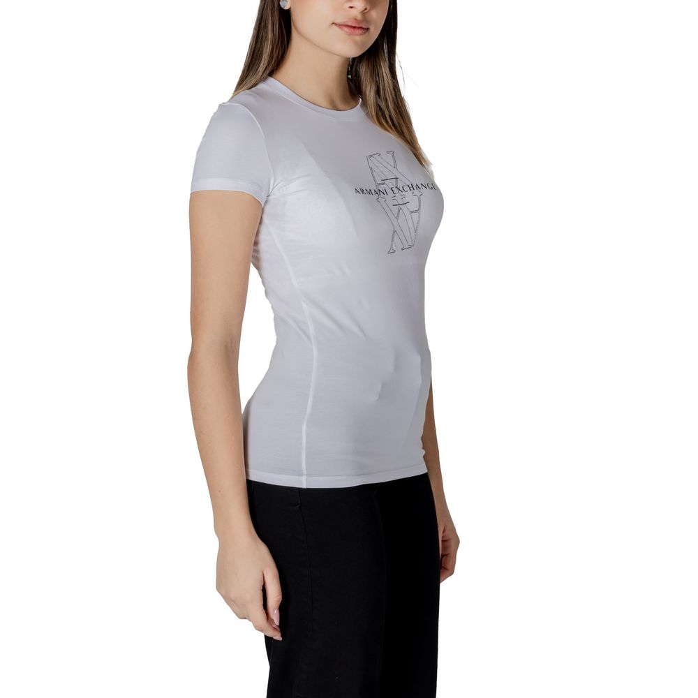 Armani Exchange Weißes Baumwoll-T-Shirt