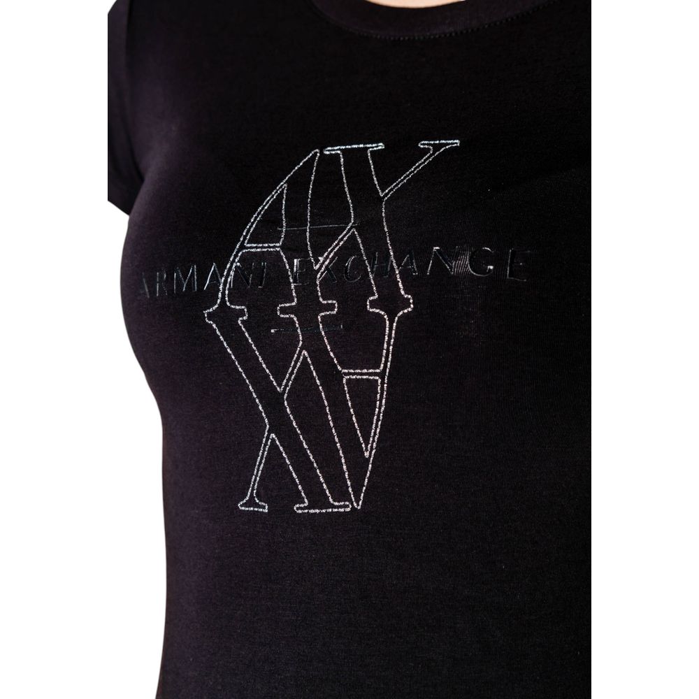 Schwarzes Baumwoll-T-Shirt von Armani Exchange