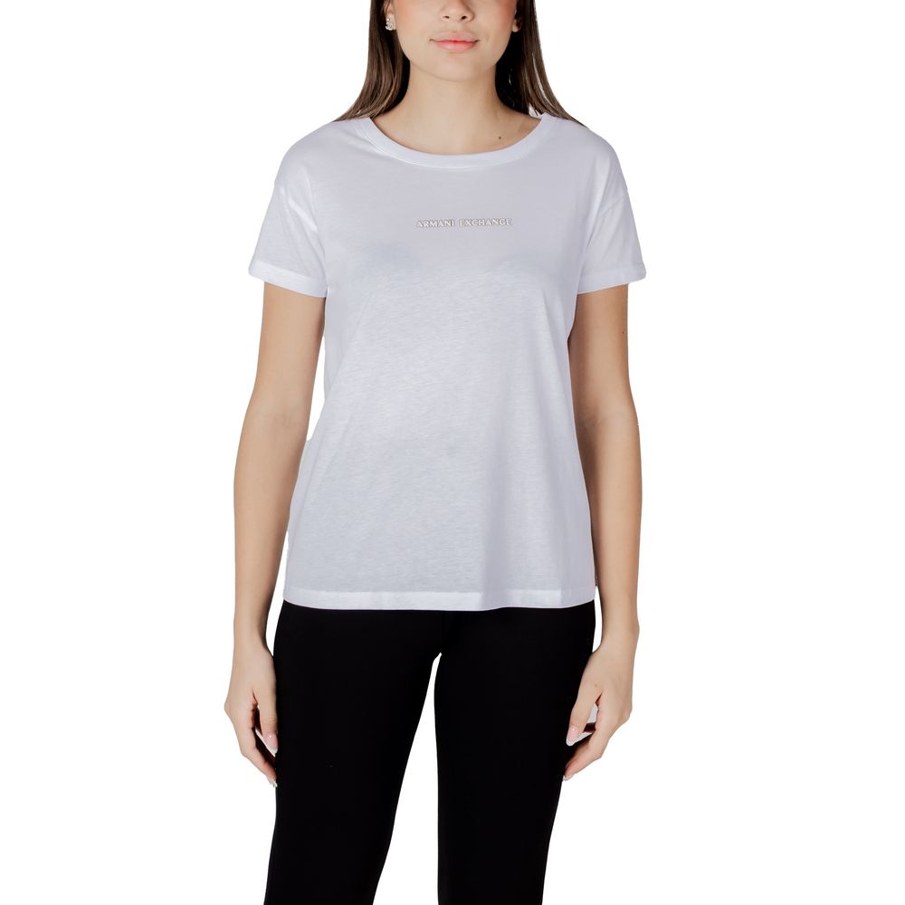 Armani Exchange Weißes Baumwoll-T-Shirt