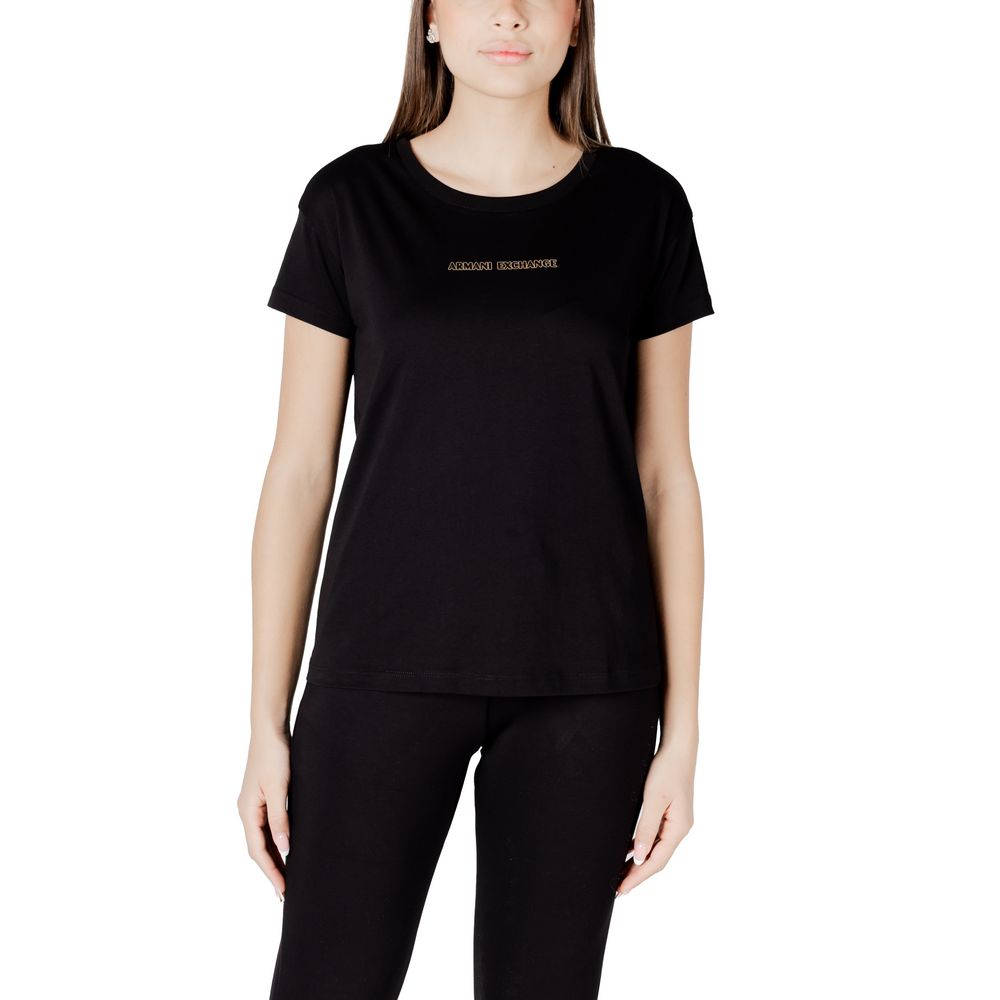 Schwarzes Baumwoll-T-Shirt von Armani Exchange