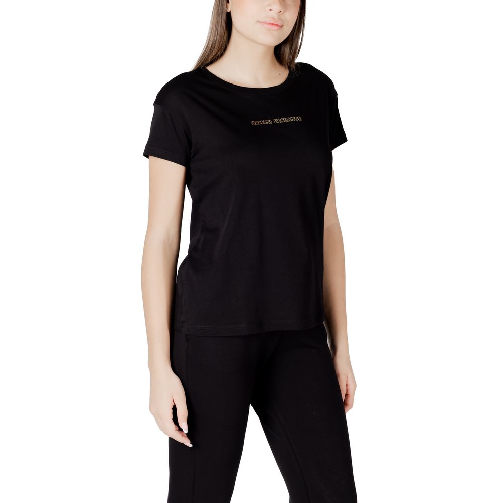 Schwarzes Baumwoll-T-Shirt von Armani Exchange