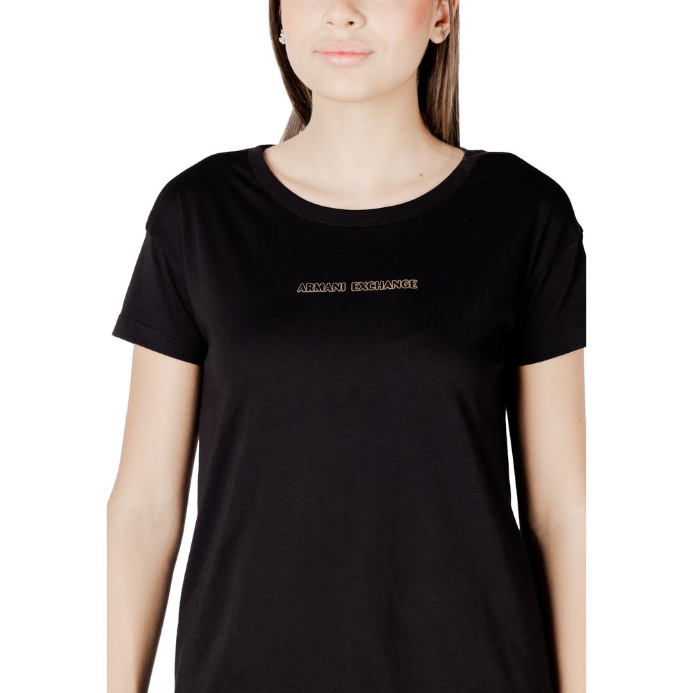 Schwarzes Baumwoll-T-Shirt von Armani Exchange