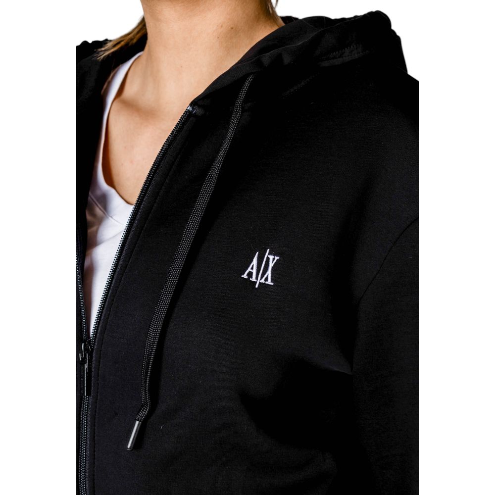 Armani Exchange schwarzer Baumwollhoodie