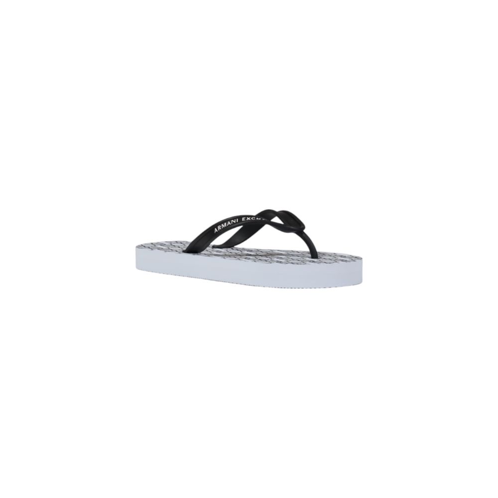 Armani Exchange weiße Gummi-Flip-Flop-Sandalen