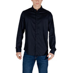 Armani Exchange Blue Lyocell Shirt
