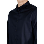 Armani Exchange Blue Lyocell Shirt