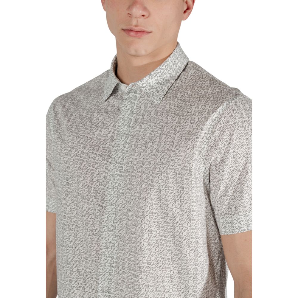 Camisa de manga curta Armani Exchange em algodão creme