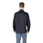 Camisa de algodão azul da Armani Exchange