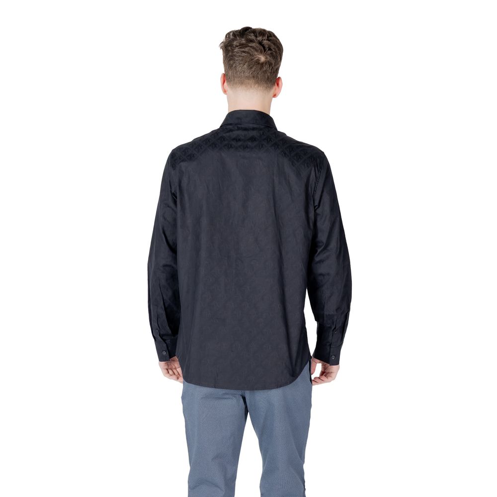 Camisa de algodão azul da Armani Exchange