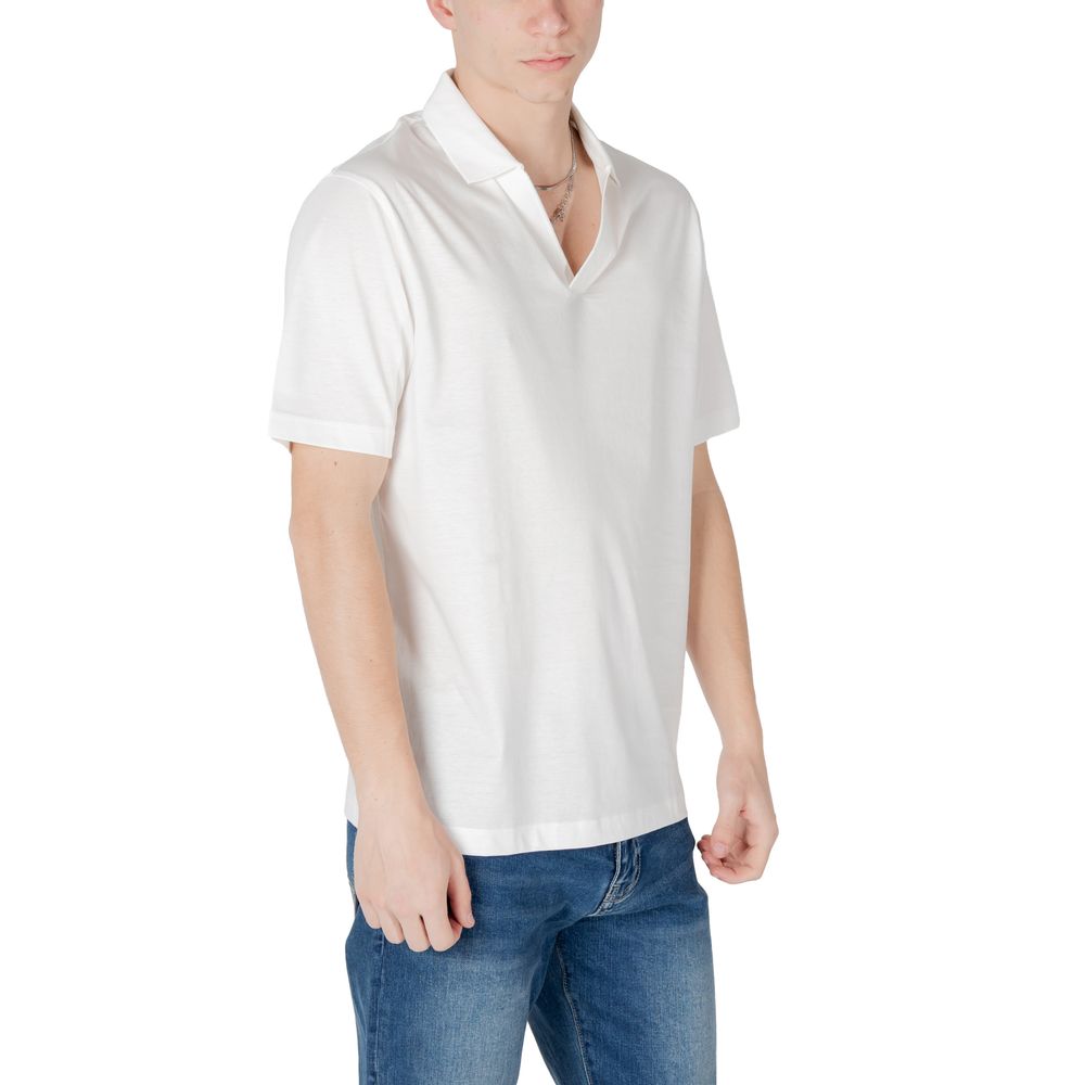 Polo branco em algodão da Armani Exchange